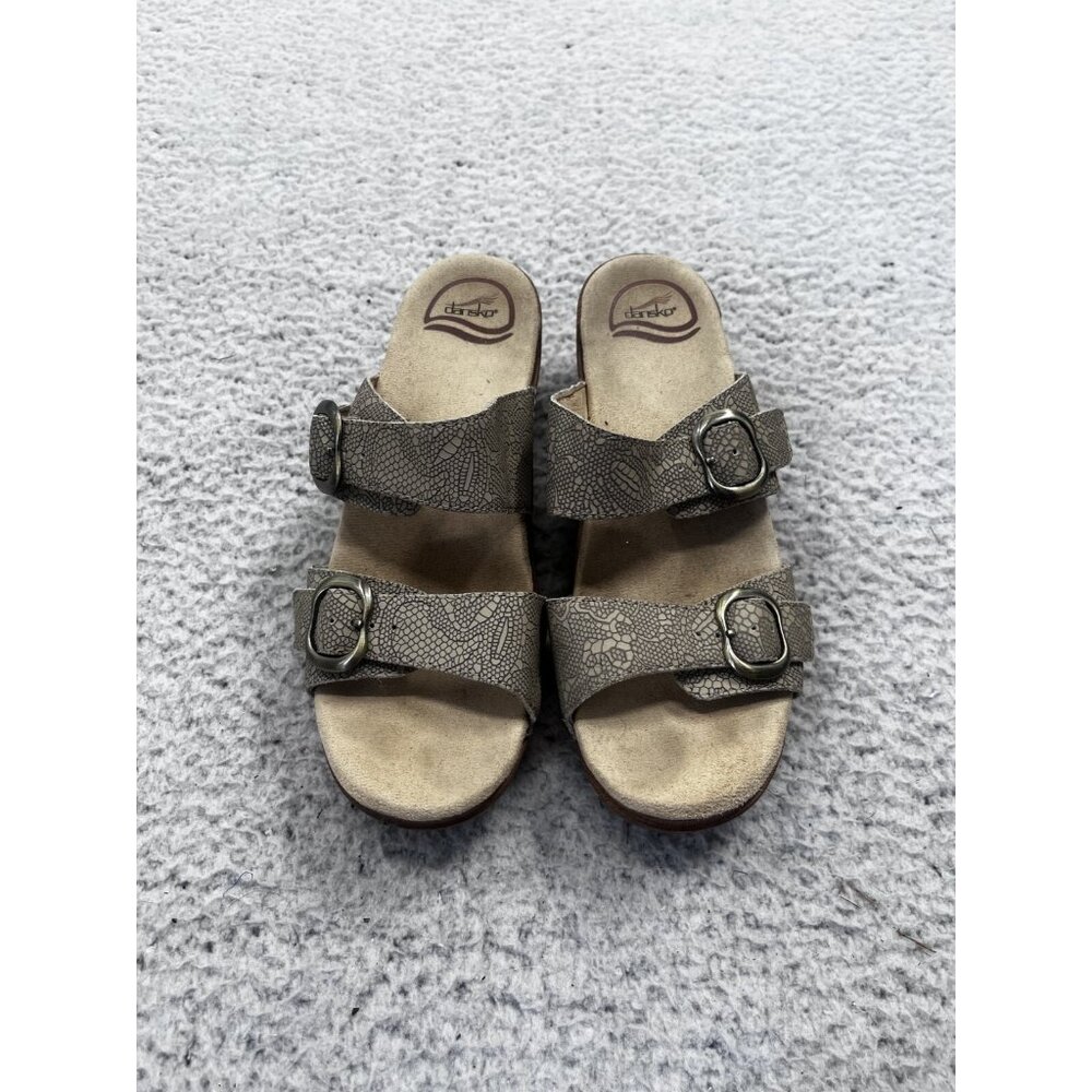 Women's Dansko Tan Double Strap Open Toe Slip On Sandals Size 38